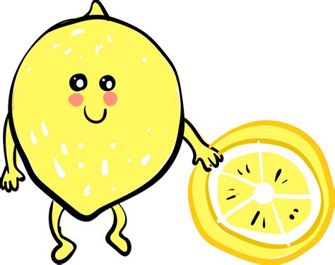 A lemon emoji holding a piece of half-cut lemon vector or color illustration 35067745 Vector Art ...