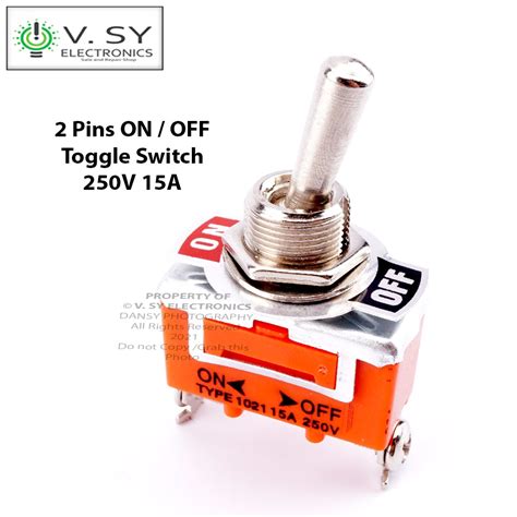 Heavy Duty ON and OFF 2 PINS SPST Metal Toggle Rocker Power Switch 15A ...