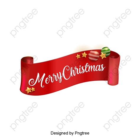 Merry Christmas Ribbon Decoration, Ribbon Clipartdecorative Ribbon ...