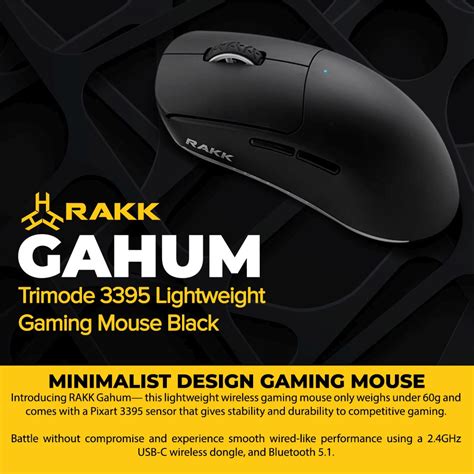 EasyPC | RAKK GAHUM Lightweight Wireless Gaming Mouse | Trimode | Pixart PAW 3395 Sensor | 650 ...