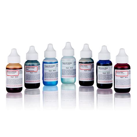 Vital Stain Kit - 7 Stains for Microscope Slides Methylene Blue, General Biology, Microscope ...