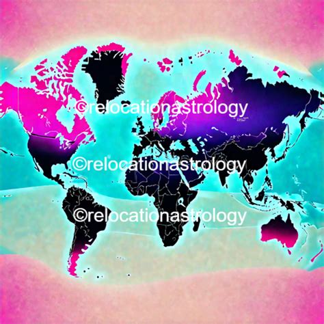 Retro World Map Art Printable - Relocation Astrology Guide ...