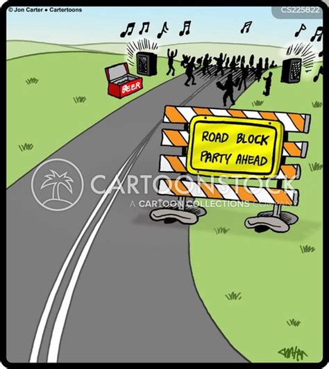 Road Blocks Cartoons and Comics - funny pictures from CartoonStock