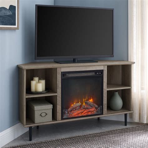 Manor Park Corner Fireplace TV Stand for TVs up to 55", Grey Wash - Walmart.com - Walmart.com