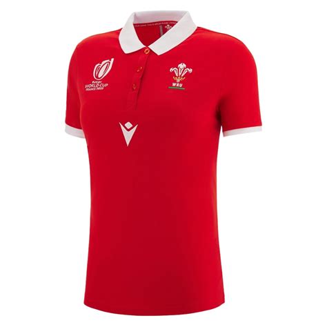 Macron Wales Rugby World Cup 2023 Women's Polo Shirt | Red in 2023 | Wales rugby, Polo shirt ...