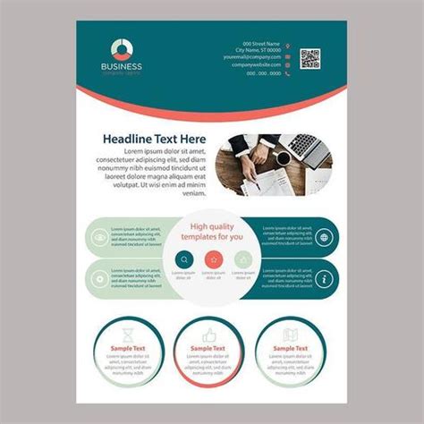 Colorful Rounded One Page Business Brochure Template 686371 Vector Art at Vecteezy