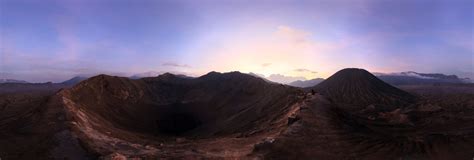 Mt Bromo crater rim in sunset light 360 Panorama | 360Cities