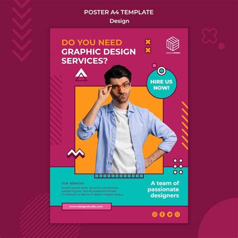 Free PSD | Design studio poster template