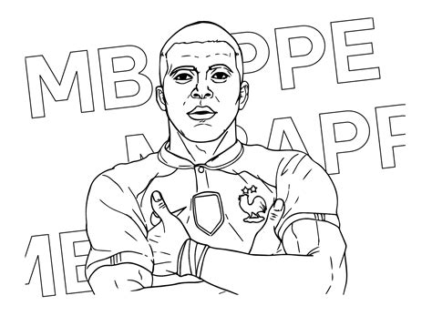 Print Kylian Mbappé Coloring Page Mbappé Coloring Page Page For Kids ...