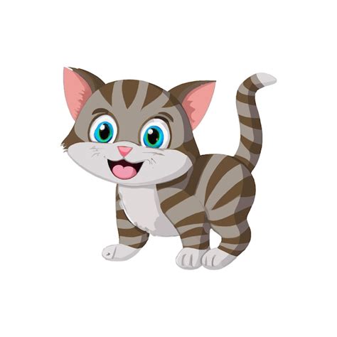 Free Vector | Cartoon funny cat art isolated on white