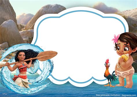 FREE Moana Baby Shower Invitation Template | Moana birthday invitation ...