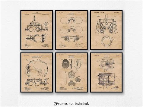 Optometry Eye Doctor Patent Poster Prints 6 Unframed Photos | Etsy