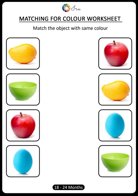 Free Downloadable Matching Colors Worksheets (18- 24 months) - Ira ...