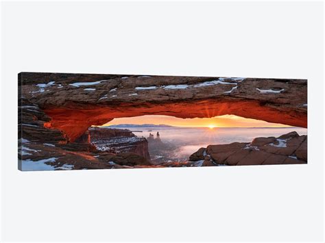 Winter Sunrise Panorama - Mesa Arch C - Canvas Print | Daniel Gastager