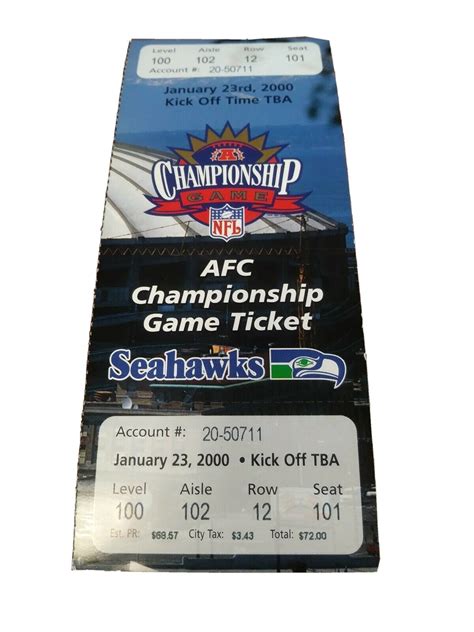 Vintage 2000 NFL AFC Championship football game Ticket Jan.23 Phantom ticket | eBay