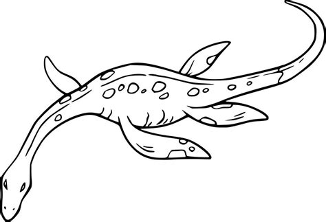 Easy Drawing Plesiosaurus Dinosaur Coloring Page - Free Printable Coloring Pages