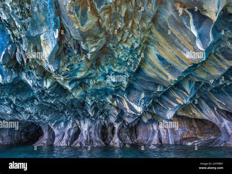 Marble Cathedral at Marble Caves, Cuevas de Marmol, Lago General Carrera, Patagonia, Chile Stock ...