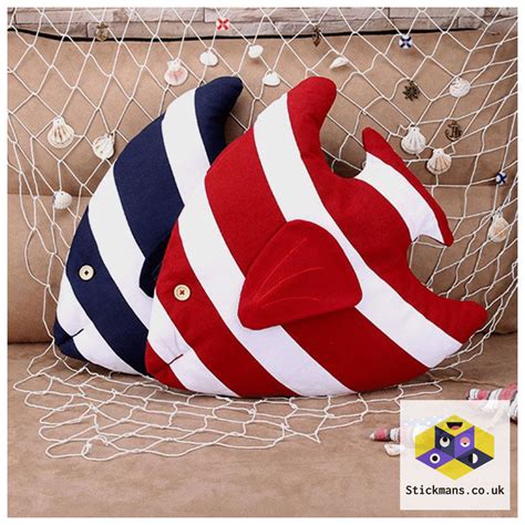 Striped Fish Shapes cushion pillow - baby room decor #baby #mumswithstyle #momswithcam ...