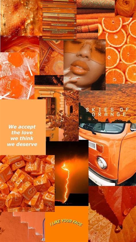 Orange Collage, esthétique vsco orange Fond d'écran de téléphone HD | Pxfuel