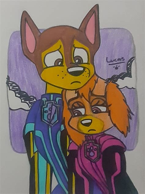 Paw Patrol The Mighty Movie: Chase comforting Skye by l21fanarts on DeviantArt