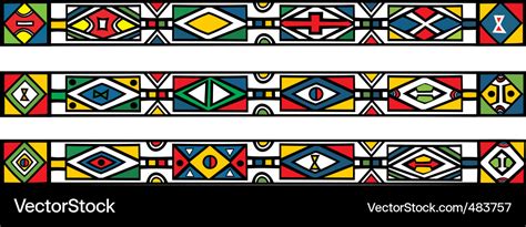 African ndebele patterns Royalty Free Vector Image