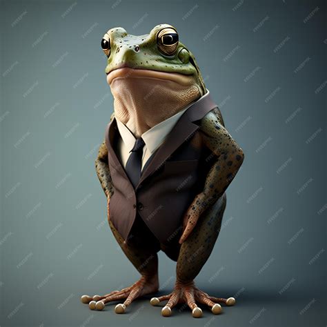 Premium AI Image | frog toad in smart formal suit and shirt dinner wear red office corporate