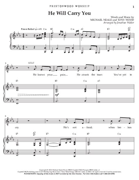 He Will Carry You (Choral Anthem SATB) Octavo Sheet Music PDF (Prestonwood Worship / Prestonwood ...