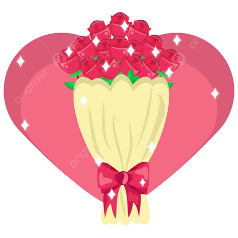 Pink Flower Bouquet Vector Art PNG, Nice Pink Flower Bouquet Into Heart ...