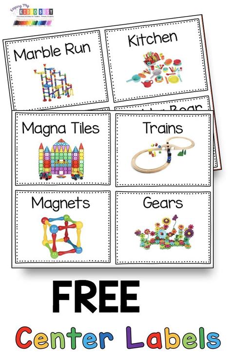 FREE Center Labels - Math and Literacy centers for preschool pre-k and kindergarten - play cent ...