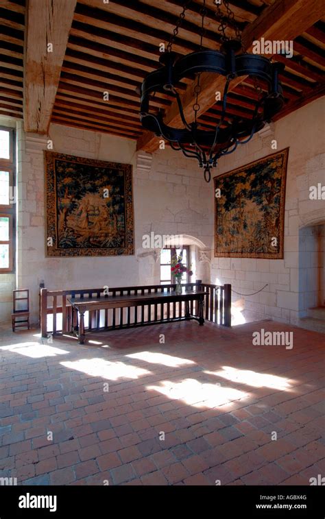 Interior of the Royal Lodge (Logis Royal), Chateau de Loches, sud ...