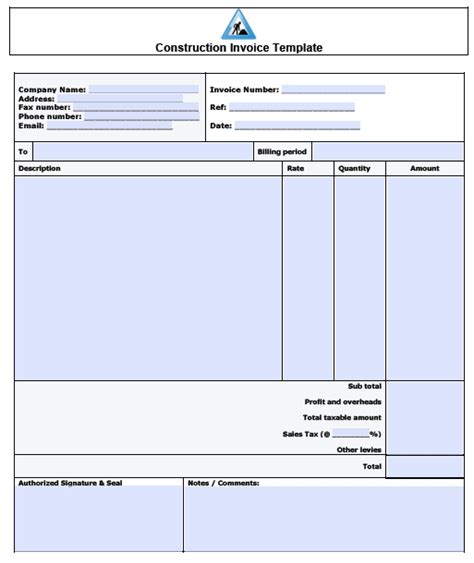 Free Construction Service Invoice Template | PDF | WORD | EXCEL