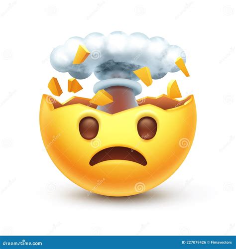 Exploding head emoji stock vector. Illustration of disbelief - 227079426