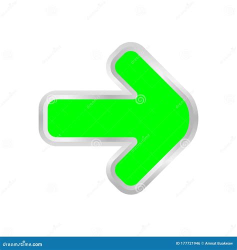 Green Arrow Pointing Right Isolated on White, Clip Art Green Arrow Icon ...