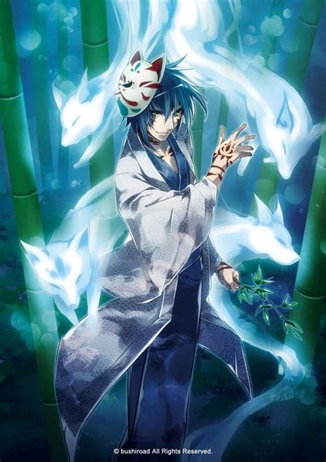 Bender by Bushiroad Anime Green Hair, Blue Hair Anime Boy, Dark Anime Guys, Kitsune Mask ...