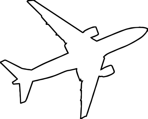 Airplane Outline Silhouette Coloring Page | Wecoloringpage.com