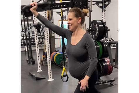 Pregnant Hilary Swank Shows Off Baby Bump in Gym in Impressive Video