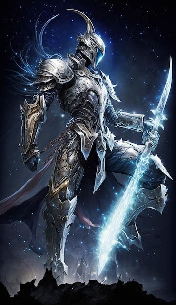 Premium AI Image | A fantasy character with a sword in his hand.