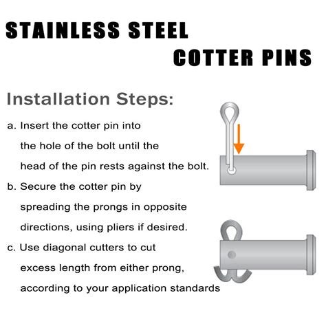 Various sizes 304 Stainless Steel Cotter Pin Assortment Set Value Kit,230 Pcs | eBay