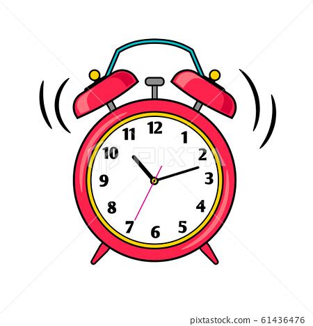 Alarm Clock Cartoon Image - Ringing Alarm Clock On White Background Cartoon Vector Illustration ...