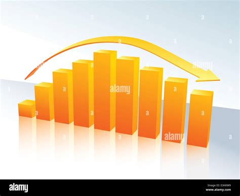 Increase and decrease three-dimensional bar graph Stock Vector Image ...