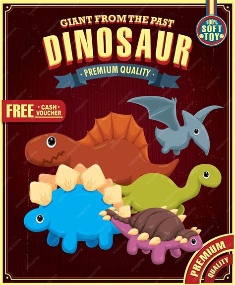 Premium Vector | Vintage dinosaur poster design