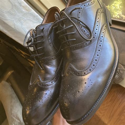 Black Wingtip Dress Shoes - Depop