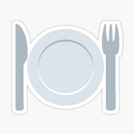 "Plate emoji - knife and fork" Sticker for Sale by ScrappyDesigns | Redbubble