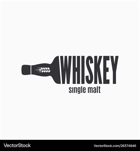 Whiskey bottle logo lettering sign whisky Vector Image