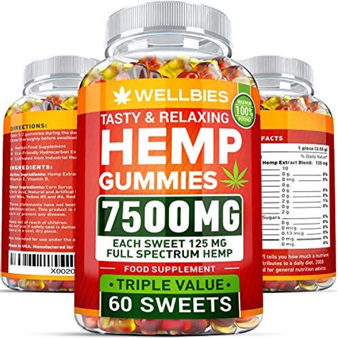 Hemp Gummies 7500 MG - Ultra Strong & Tasty - 125 MG Hemp in Each Gummy ...