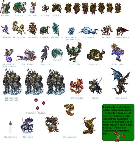 Sprite Database : Espers | Pixel art games, Pixel art, Creature design