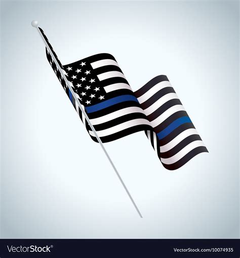 Police support flag waving Royalty Free Vector Image