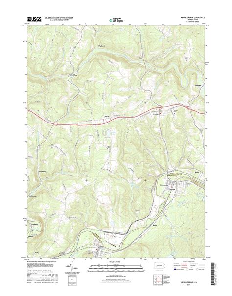 MyTopo New Florence, Pennsylvania USGS Quad Topo Map