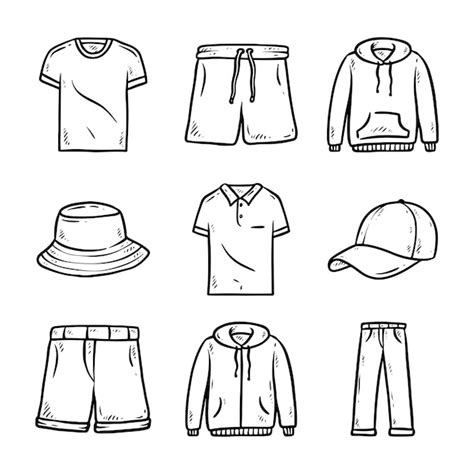 Premium Vector | Clothing hand drawn icon illustration