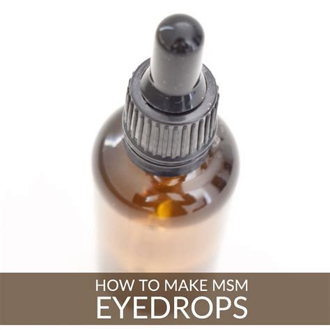 How to Make Homemade MSM Eye Drops — Hanne Robinson